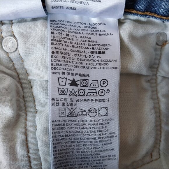 Levis Jeans Mens 38x30 511 Blue Straight Leg Distressed Mid Rise Mid Wash - Picture 12 of 12